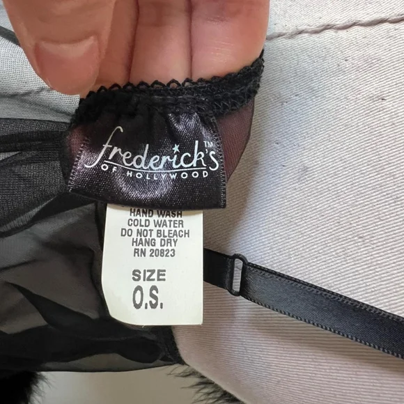 Frederick's of Hollywood Black Sheer Babydoll - Picture 4 of 4